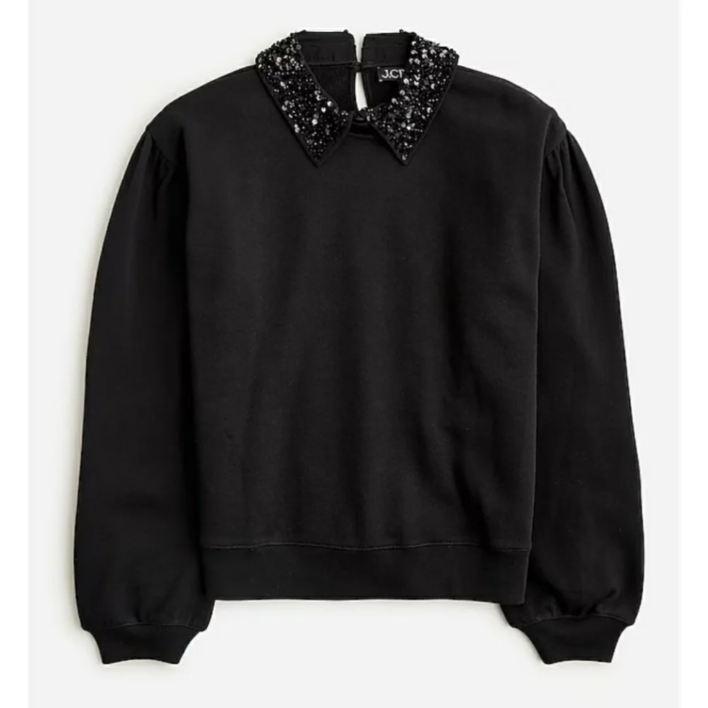 J.Crew Crewneck sweatshirt with crystal-embellished collar